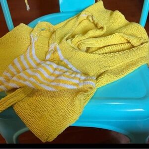 Vintage lot 4 piece Yellow White Bikini Set Shape-Wear Dress Halter Top